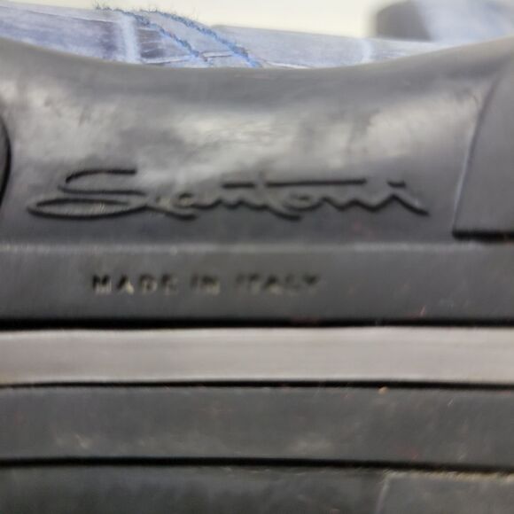 Santoni For Amg SLS  Mens Sneaker  Size 7.5 Blue Jeans Crocodile Leather Rare - Picture 15 of 15